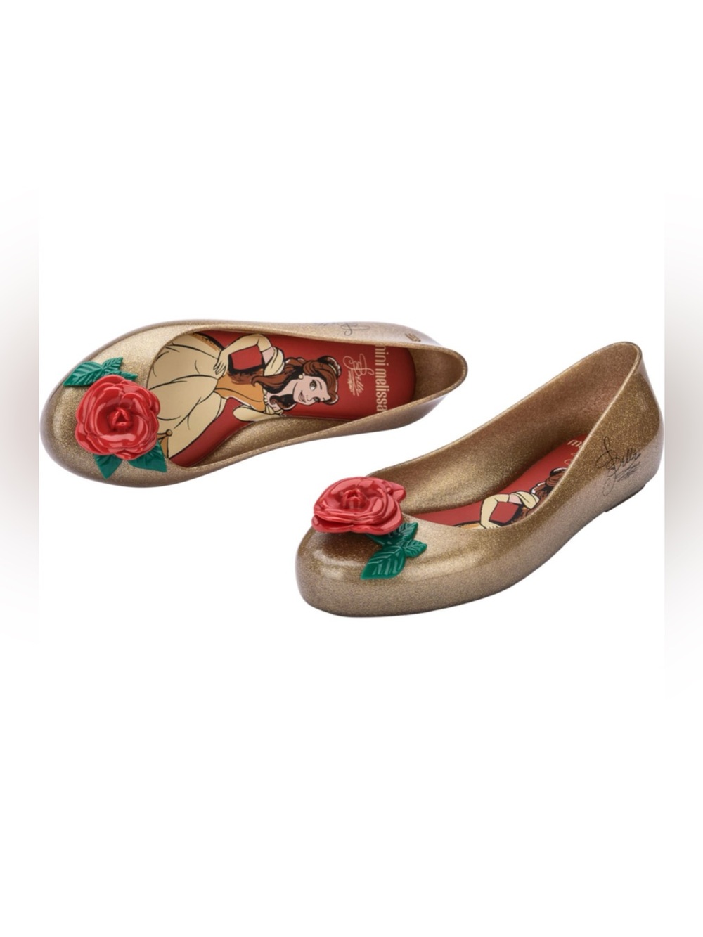 Mini Melissa girls Beauty and The Beast sweet love flats